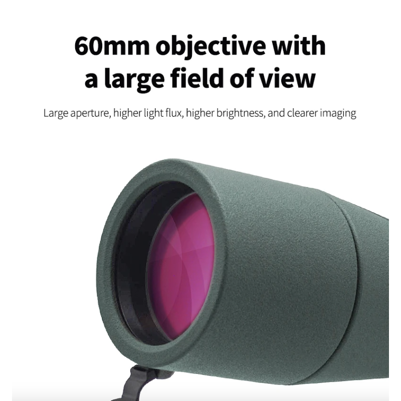 25-75x60 Zoom Cannocchiale ED Potente Monoculare Bak4 Prisma per Campeggio Bird Watching