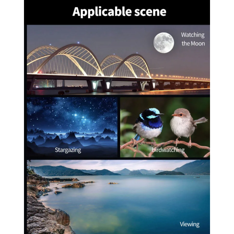 25-75x60 Zoom Cannocchiale ED Potente Monoculare Bak4 Prisma per Campeggio Bird Watching