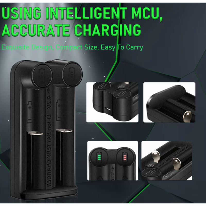 Nuovo caricabatterie 21700 per batterie al litio ricaricabili 18650 CR123A 14500 con tecnologia MCU intelligente e slot indipendenti funzioni di sicurezza e attivazione a 0 volt