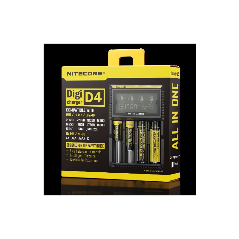 Nitecore D4 Digicharger caricabatterie intelligente con LCD Display compatibilità universale per batterie Li-Ion e Ni-MH ricarica simultanea e sicurezza avanzata acquisto conveniente