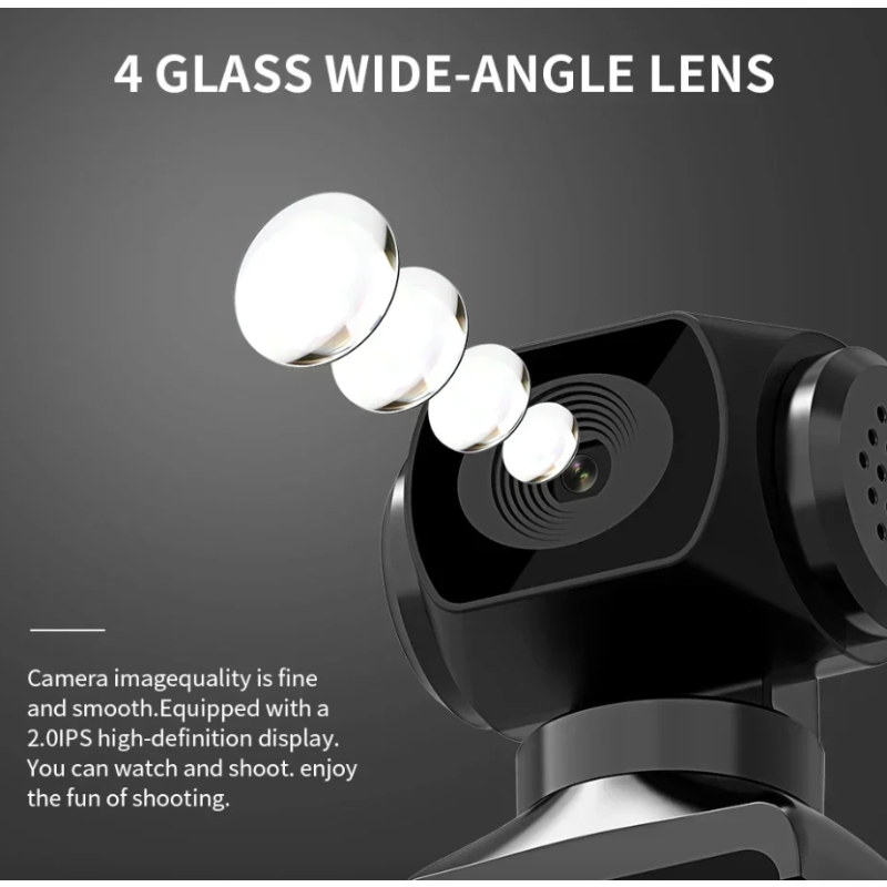 Mini Action Cam 4K Ultra HD Tascabile 270° Vlog Wifi | Sport, Casco, Bici, Auto Registratore