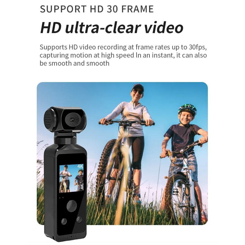 Mini Action Cam 4K Ultra HD Tascabile 270° Vlog Wifi | Sport, Casco, Bici, Auto Registratore