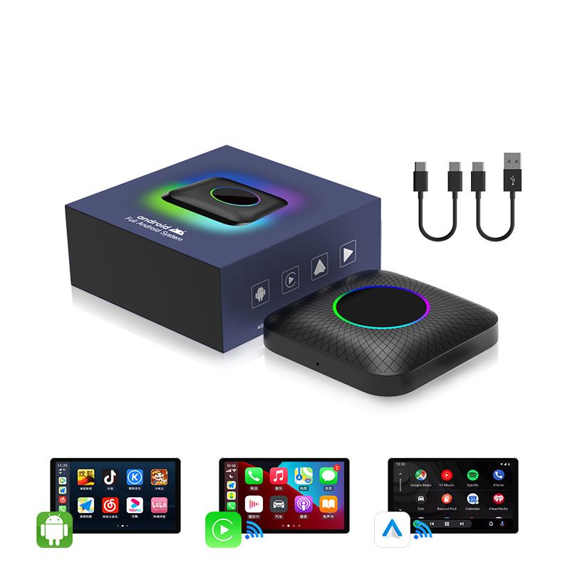 Scopri CarlinKit Smart TV Box CarPlay Ai Box Android 13 tecnologia per intrattenimento in auto da cablato a wireless con processore Qualcomm 8 Core YouTube e Netflix per lunghi viaggi