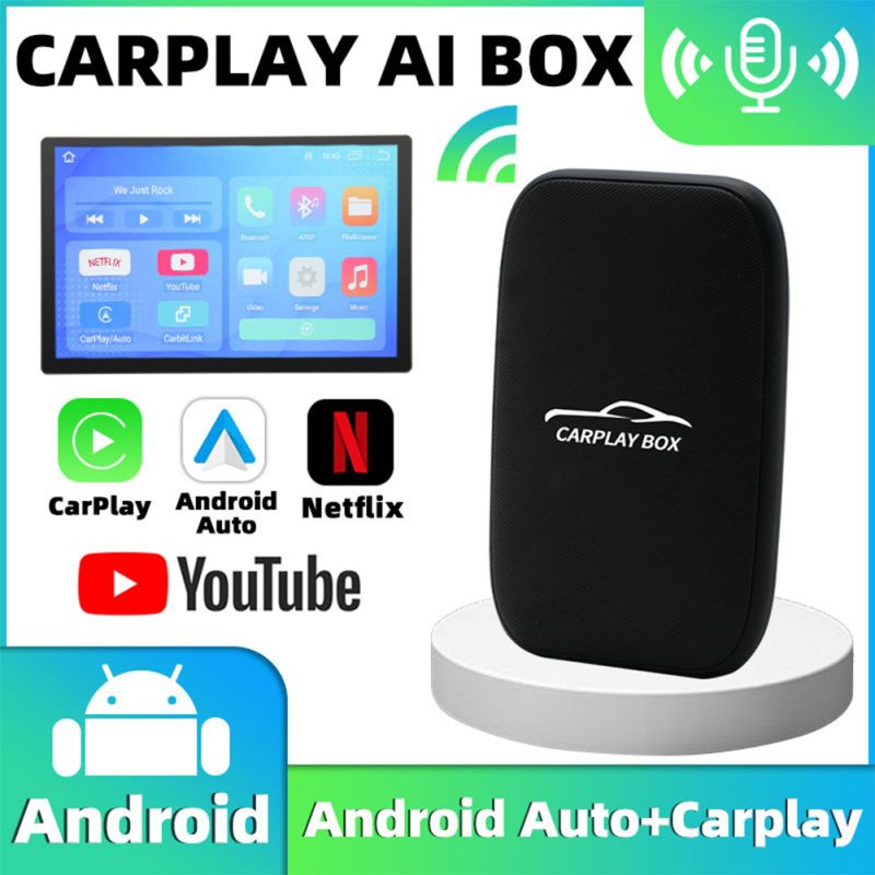 Carplay Box Adattatore Wireless Android Auto per Netflix YouTube Sistema di Intrattenimento Auto Accessori per Viaggi su Strada e Sincronizzazione App