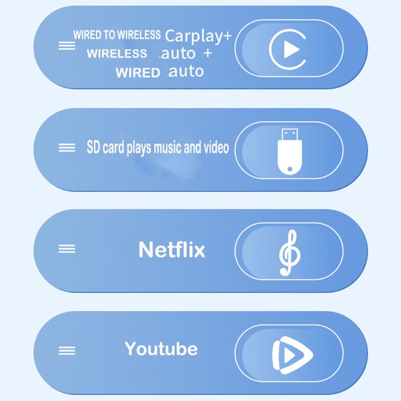 Carplay Box Adattatore Wireless Android Auto per Netflix YouTube Sistema di Intrattenimento Auto Accessori per Viaggi su Strada e Sincronizzazione App