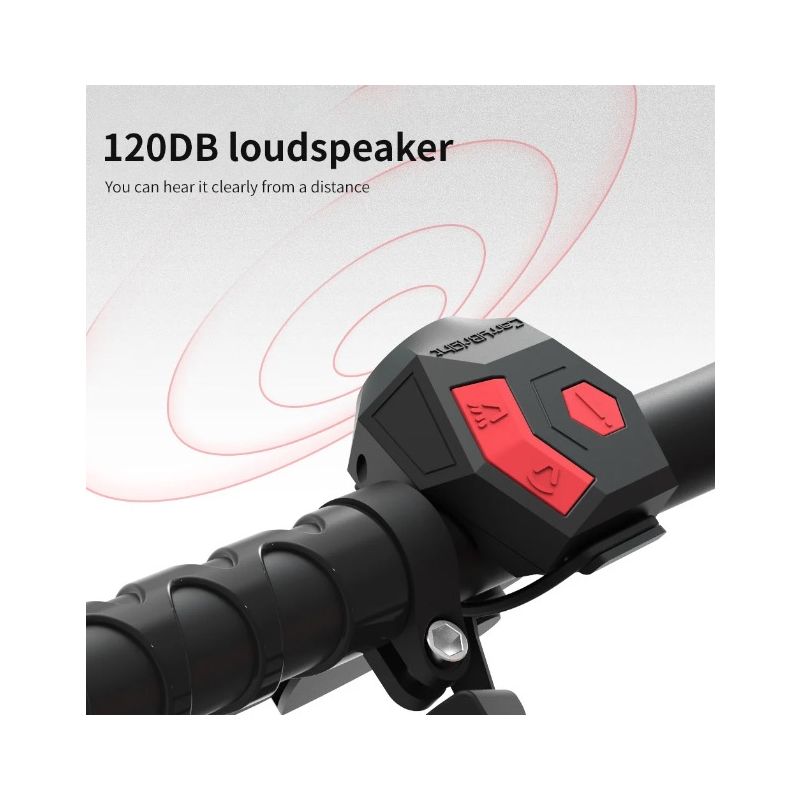 CarryBright CBH3 campanello elettrico bici 120dB ricarica USB corno forte ciclismo urbano avviso antifurto accessorio sicurezza materiali durevoli design ergonomico elegante