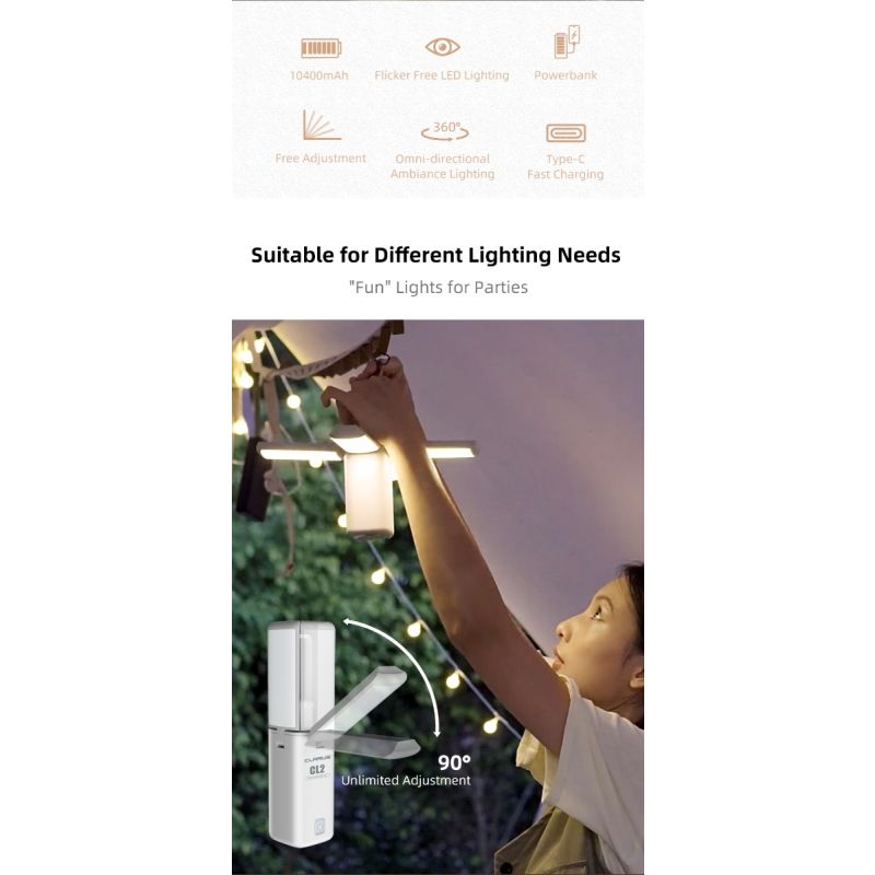 Klarus CL2 750 lumen lampada versatile per campeggio e casa luce d'ambiente con 7 modalità cura degli occhi lampadine a 90 gradi angolo regolabile illuminazione interna ed esterna