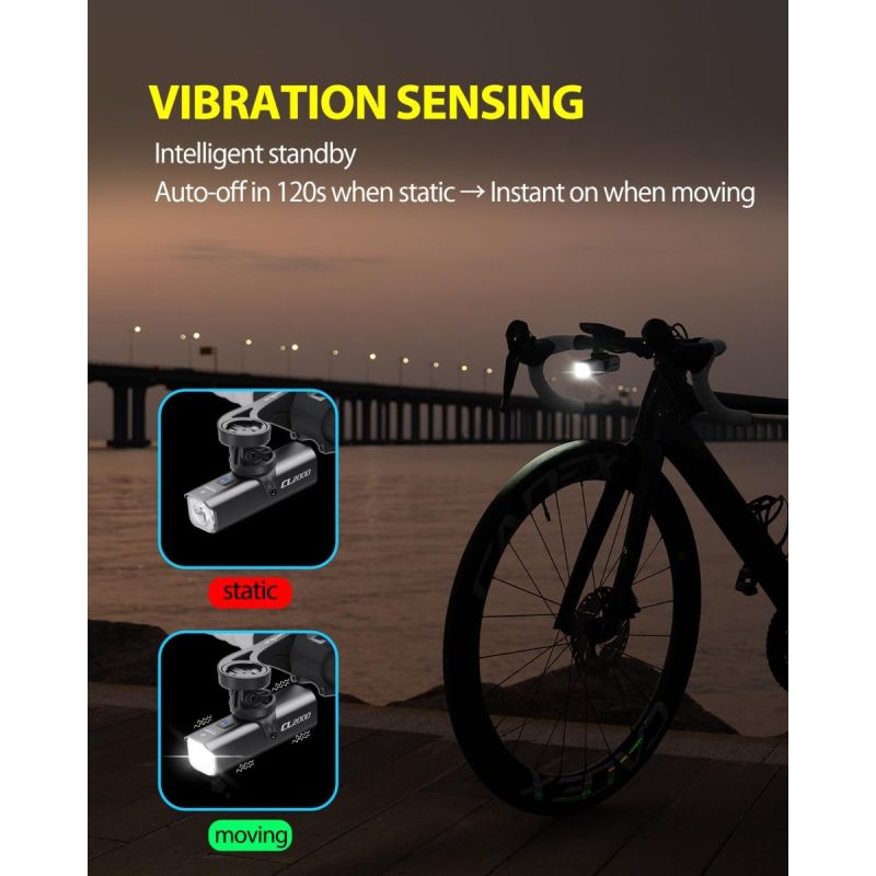 TOWILD CL2000 Faro Bici 2000LM Super Luminoso Antiabbagliamento per Ciclismo Notturno MTB Strada Sicurezza