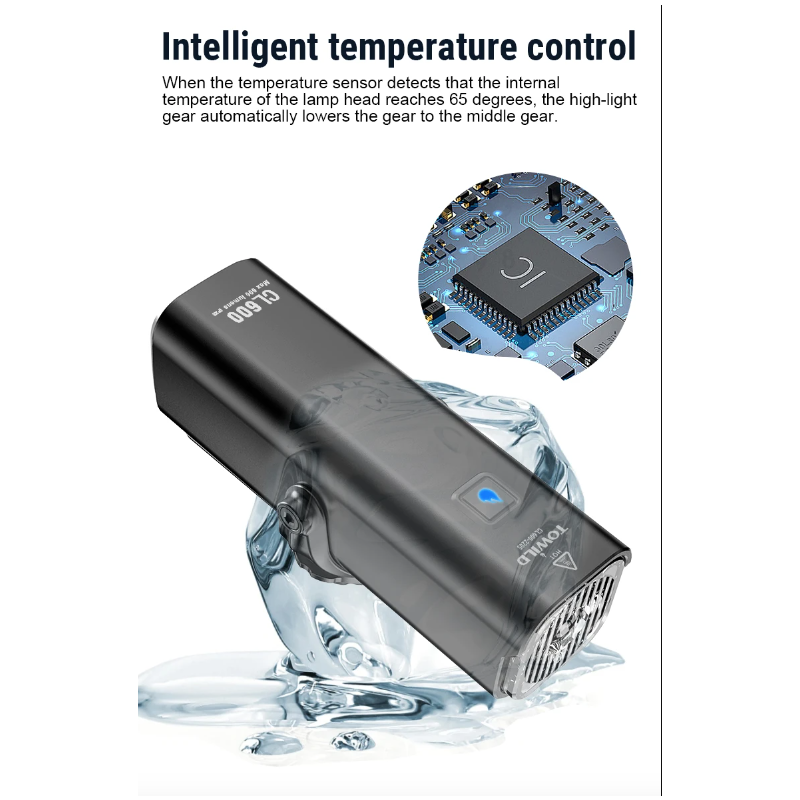 TOWILD CL600 Luce per Bici LED USB Ricaricabile 2000mAh Alta Luminosità Design Impermeabile Sicurezza Ciclismo Urbano e Percorsi Forestali Accessori Bici