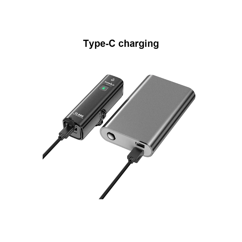 TOWILD CL600 Luce per Bici LED USB Ricaricabile 2000mAh Alta Luminosità Design Impermeabile Sicurezza Ciclismo Urbano e Percorsi Forestali Accessori Bici