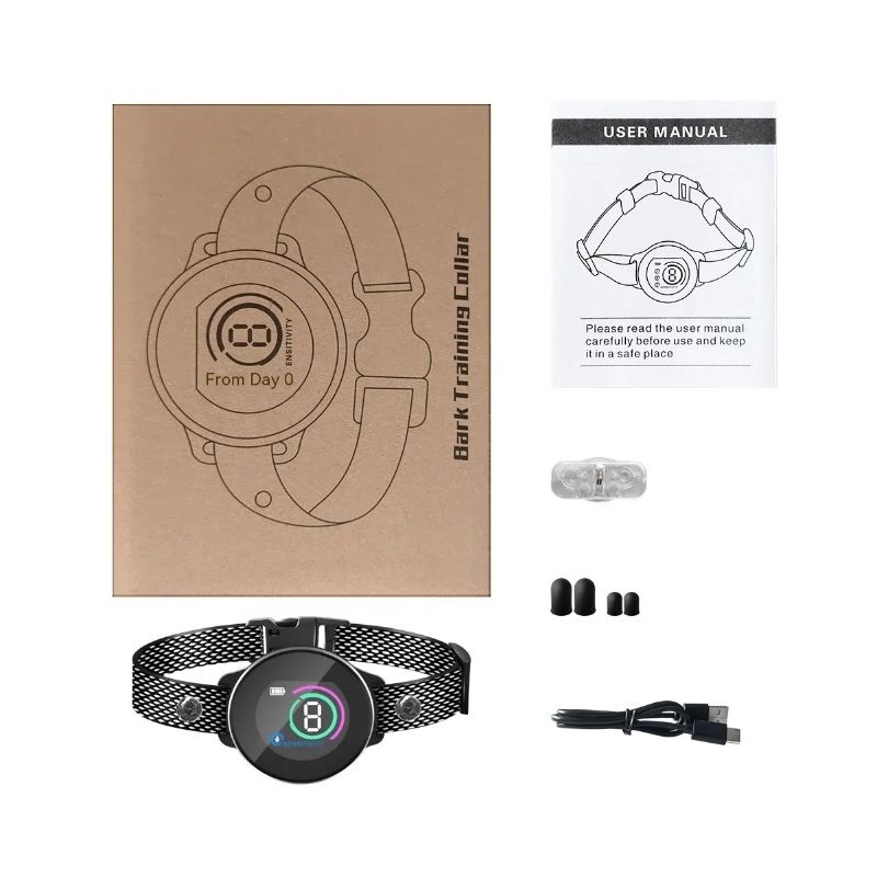 Collare cane ricaricabile con riconoscimento abbaio intelligente addestramento cane confortevole controllo abbaio cane efficace algoritmo avanzato abbaio ambiente silenzioso per cani