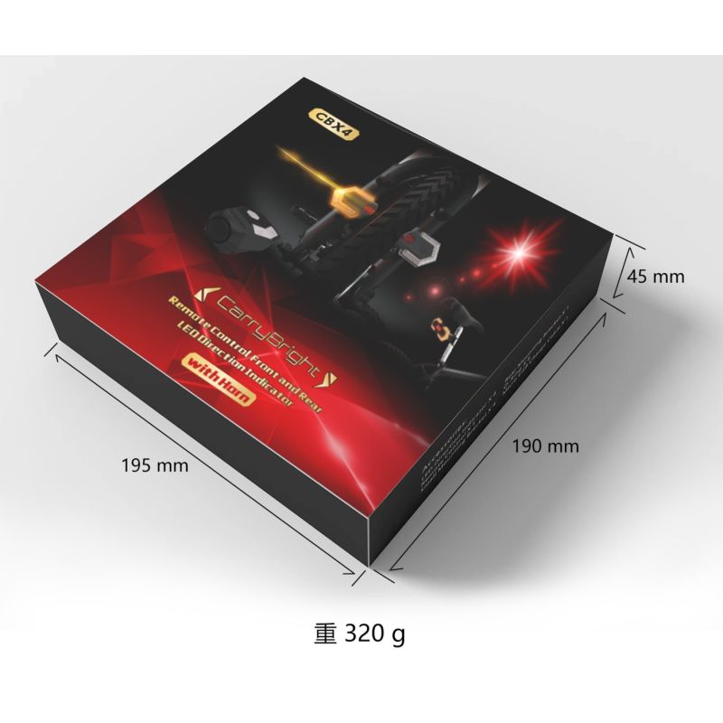 CarryBright CBX4 Indicatore di Direzione per Bici con Clacson Luce Bici Impermeabile Ricarica USB Telecomando Intelligente Sicurezza e Visibilità per Mountain e Bici da Strada