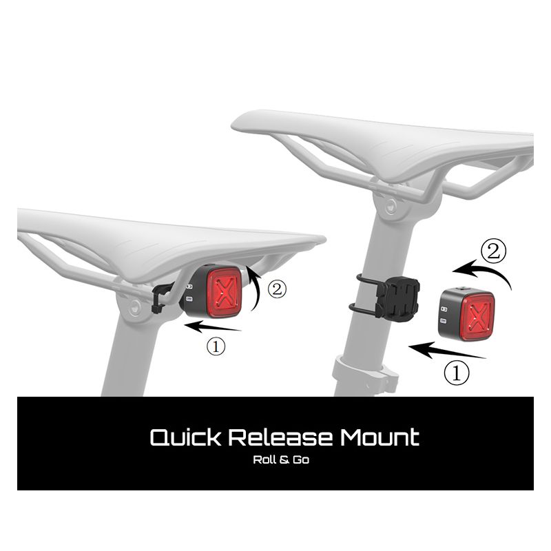 Fanale Posteriore Intelligente Enfitnix Cubelite III Luce Posteriore Ultra Luminosa 30 Lumen Ricarica USB Batteria a Ioni di Litio Sicurezza Ciclismo Design Compatto per Ciclisti