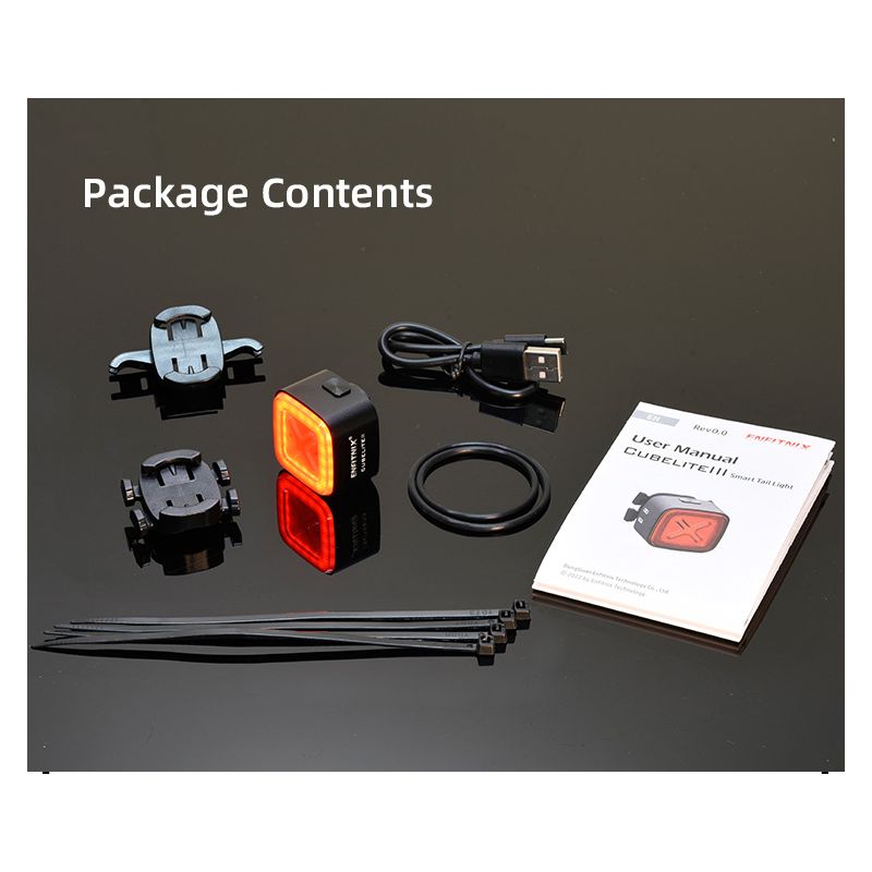 Fanale Posteriore Intelligente Enfitnix Cubelite III Luce Posteriore Ultra Luminosa 30 Lumen Ricarica USB Batteria a Ioni di Litio Sicurezza Ciclismo Design Compatto per Ciclisti