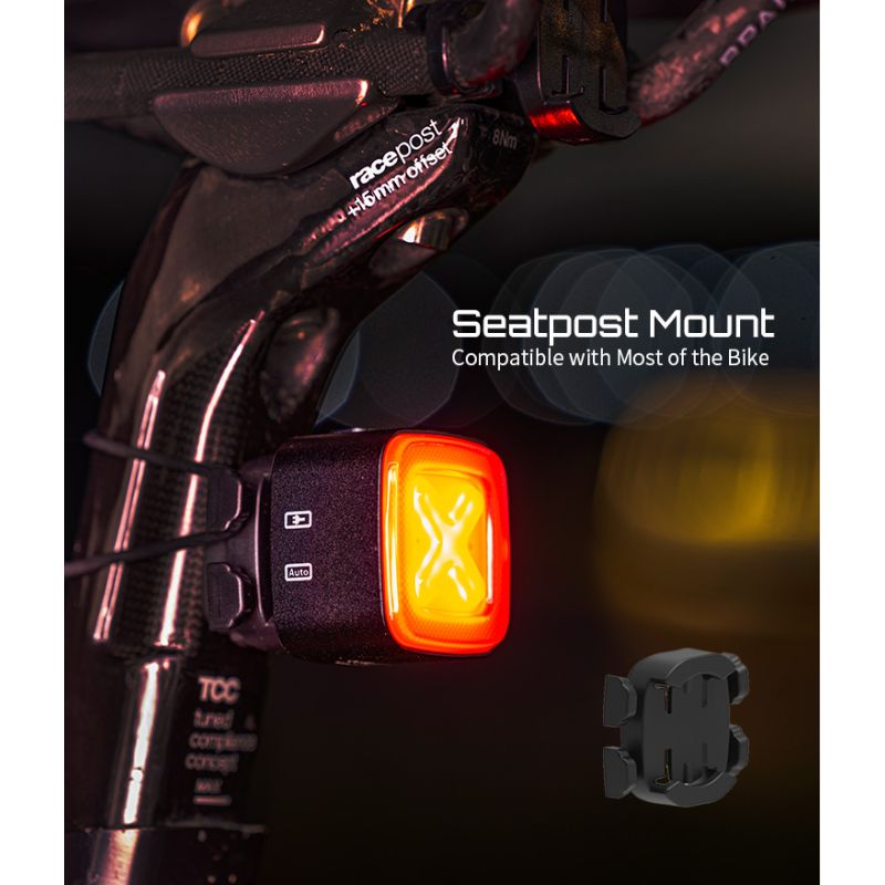 Fanale Posteriore Intelligente Enfitnix Cubelite III Luce Posteriore Ultra Luminosa 30 Lumen Ricarica USB Batteria a Ioni di Litio Sicurezza Ciclismo Design Compatto per Ciclisti