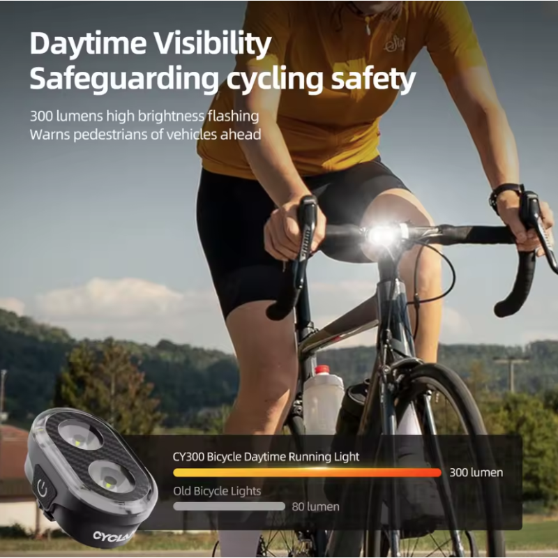 CYCLAMI CY200 Luce Posteriore con Sensore Frenata Intelligente Fari LED per Bicicletta IPX6 Ideale per Sicurezza Ciclismo Pedalate Notturne e Accessori Ciclismo Resistenti