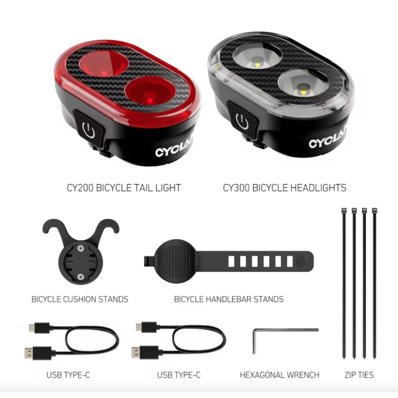 CYCLAMI CY200 Luce Posteriore con Sensore Frenata Intelligente Fari LED per Bicicletta IPX6 Ideale per Sicurezza Ciclismo Pedalate Notturne e Accessori Ciclismo Resistenti