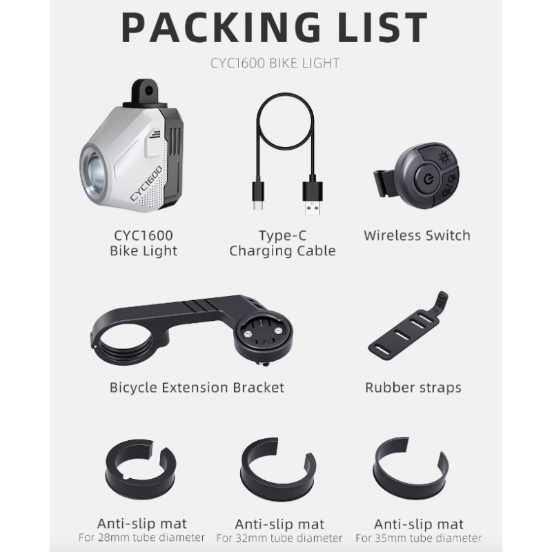 Cavo di Taglio Sospeso Luci Anteriori per Bici 1600LM Alta Potenza per Sicurezza Ciclistica Installazione Facile per Guida Notturna Accessori Resistenti e Intelligenti per Prestazioni Elevate