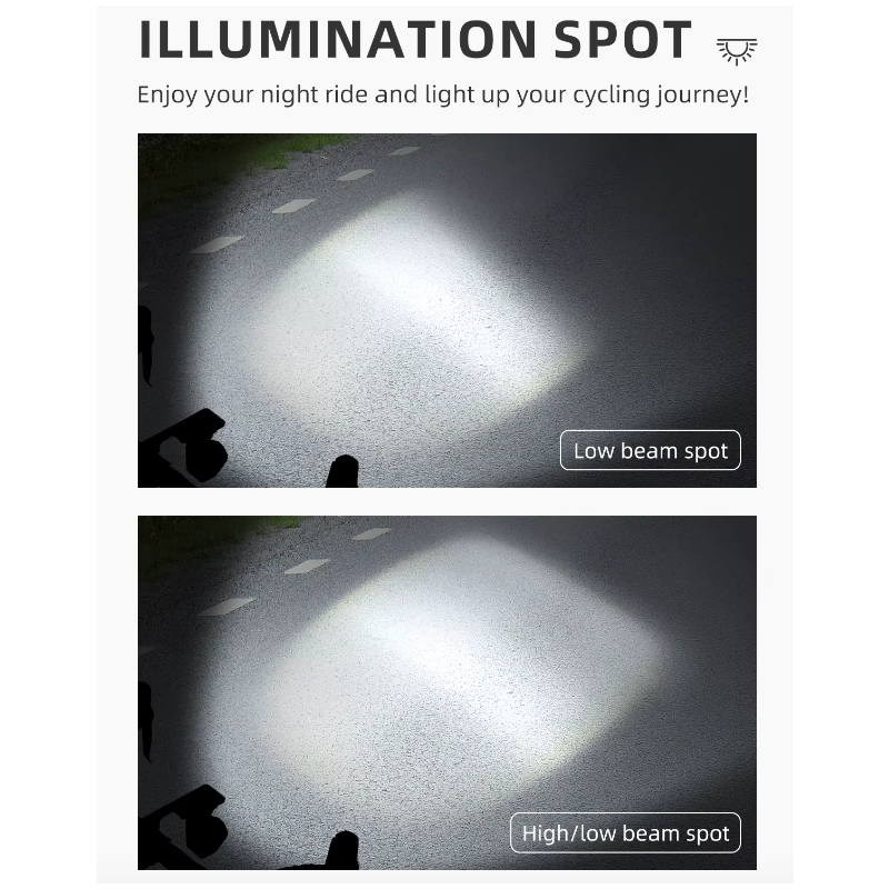 Cavo di Taglio Sospeso Luci Anteriori per Bici 1600LM Alta Potenza per Sicurezza Ciclistica Installazione Facile per Guida Notturna Accessori Resistenti e Intelligenti per Prestazioni Elevate