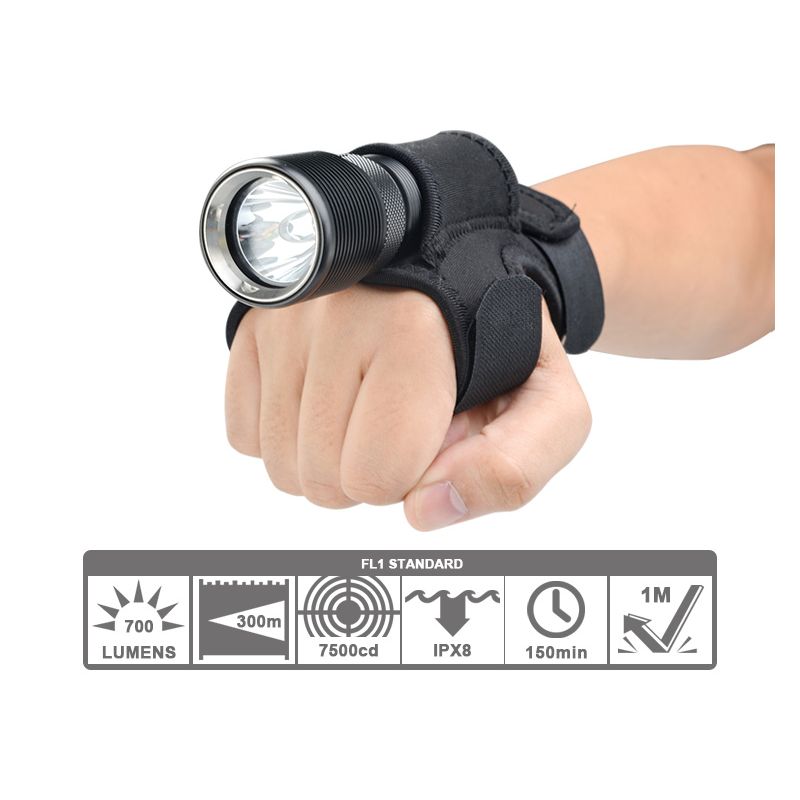 TrustFire TR-DF008 Torcia Subacquea LED 700 Lumen Alta Luminosità Con Interruttore Magnetico e Classificazione IPX8 Torcia per Immersioni e Avventure Sottomarine Durata e Versatilità