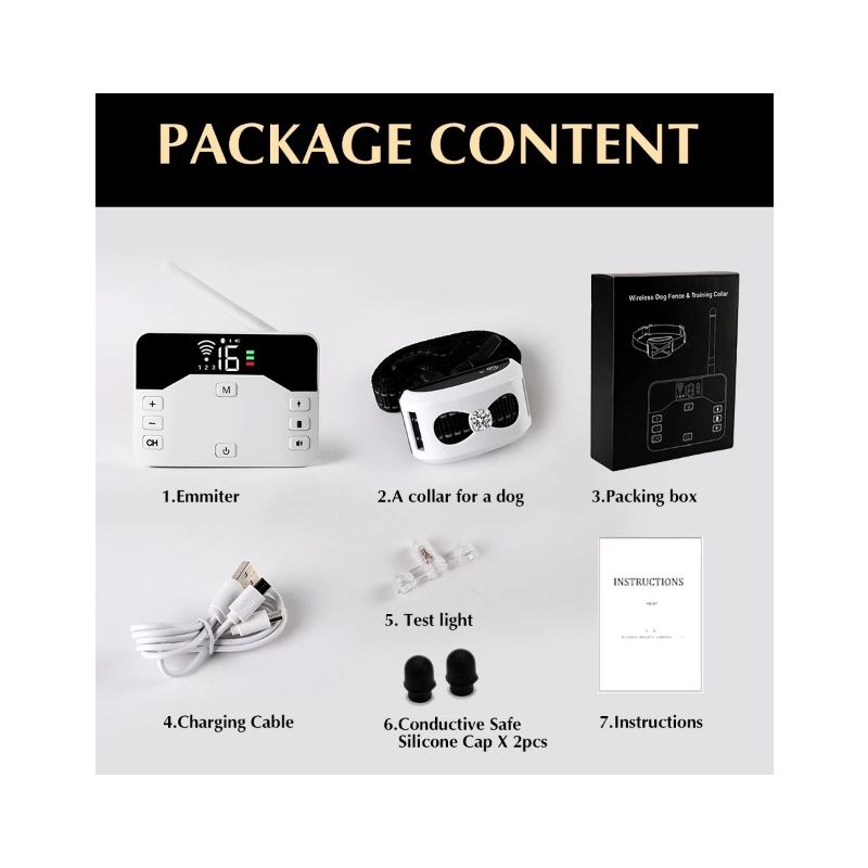 Sistema 2-in-1 Recinzione Elettronica Wireless e Collare di Addestramento Remoto Sicurezza Esterna per Animali Contenimento e Addestramento Cani di Tutte le Dimensioni Prodotti Innovativi per Animali