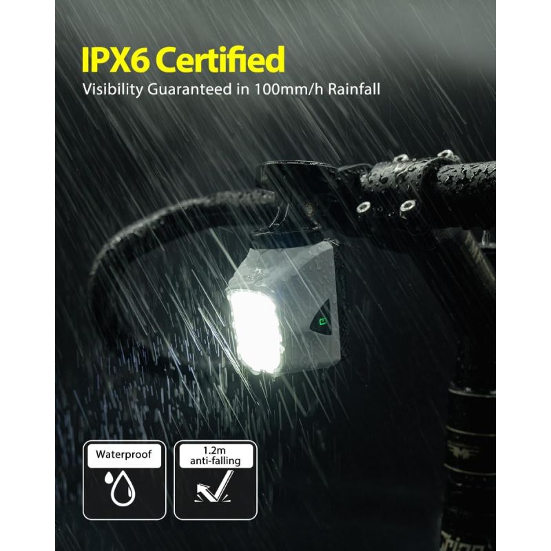 TOWILD DLite 1700 DL1700 Luce Bici 1900 Lumen, USB Ricaricabile Impermeabile per Ciclismo Sicuro