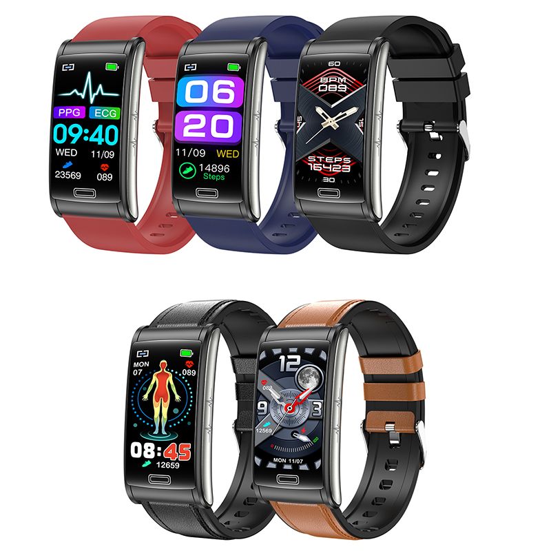 E600 ECG Smart Watch Uomo Non invasivo Glicemia Frequenza cardiaca Monitor per la pressione sanguigna Passi sportivi Smartwatch Donna
