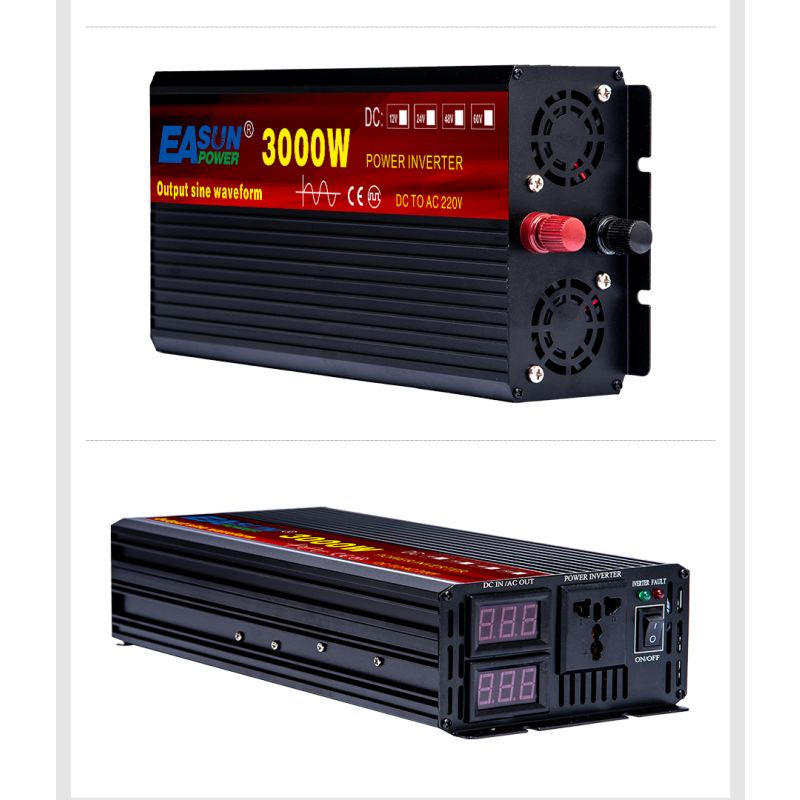 Inverter EASUN a Onda Sinusoidale Pura 2000W 5000W Convertitore CC a CA 12V 24V 220V Potenza di Picco Efficienza Energetica Basso Consumo Inverter Alta Prestazione per Casa e Elettrodomestici