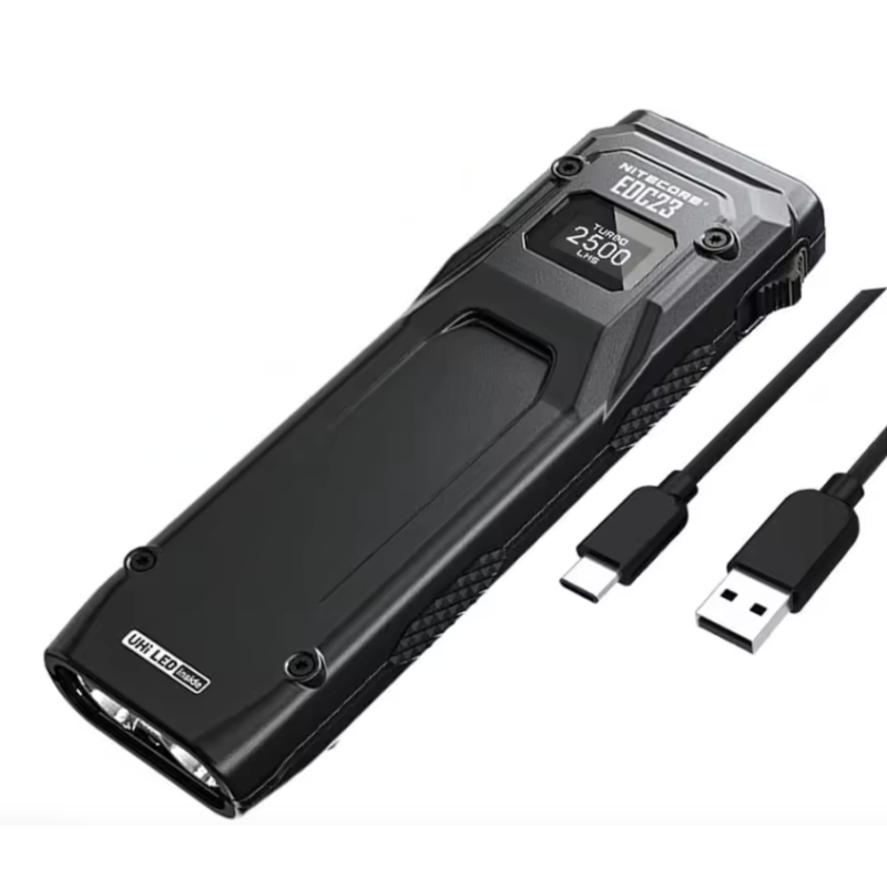 NITECORE EDC23 UHi LED torcia compatta 2500 lumen torcia outdoor con USB-C ricaricabile display OLED per illuminazione ad alte prestazioni e affidabilità