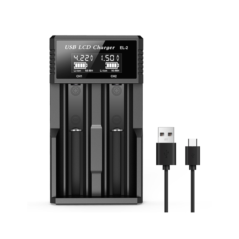 Caricabatterie Intelligente USB LCD per Batterie Ricaricabili 18650 e Ni-MH AA AAA Monitoraggio Ricarica con Display LCD Compatibilità Versatile e Gestione Efficiente delle Batterie