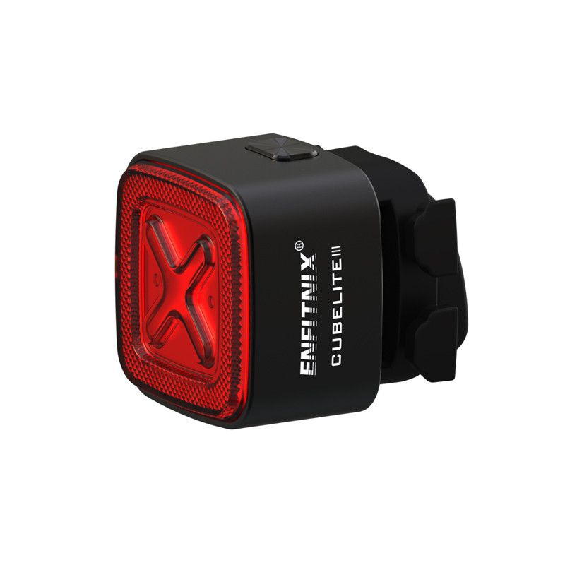 Fanale Posteriore Intelligente Enfitnix Cubelite III Luce Posteriore Ultra Luminosa 30 Lumen Ricarica USB Batteria a Ioni di Litio Sicurezza Ciclismo Design Compatto per Ciclisti