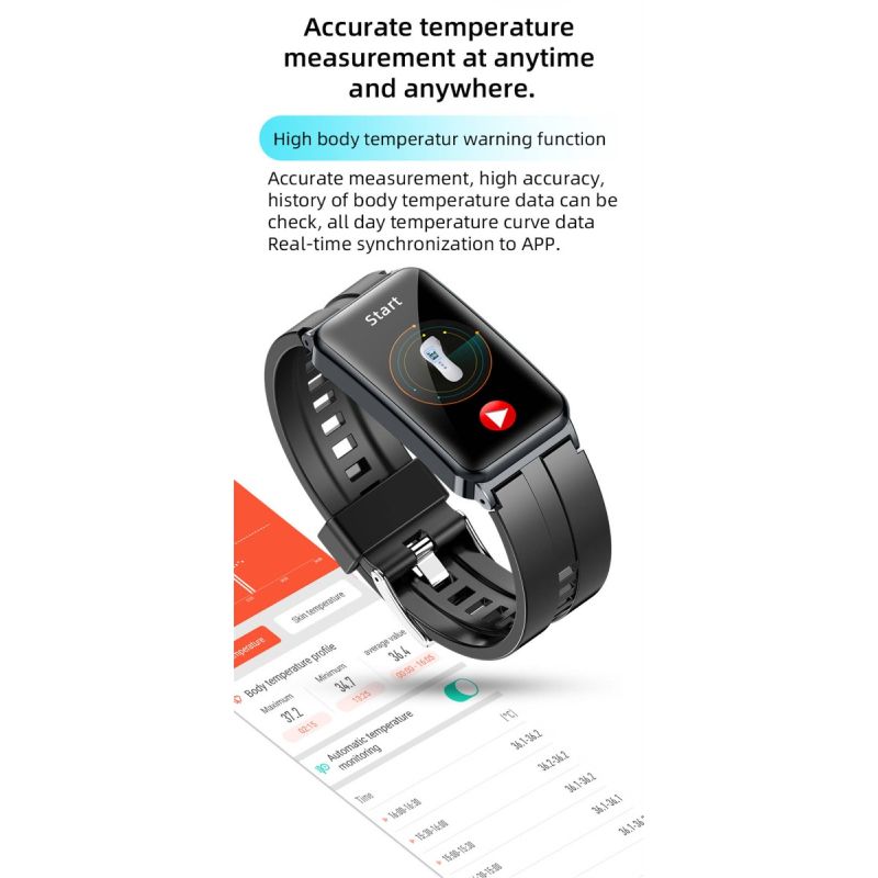 EP01 Smartwatch Bracciale Fitness Tracker: Glucosio, ECG, HRV, Cardio, Temp. 1.47