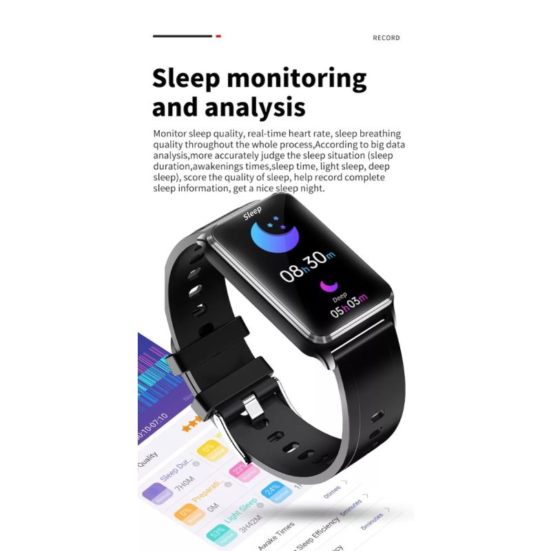 EP02 Smart Watch Glicemia Zucchero ECG HRV, Rilevamento Temperatura Cardio Smart Bracelet Band Fitness Tracker 1.57