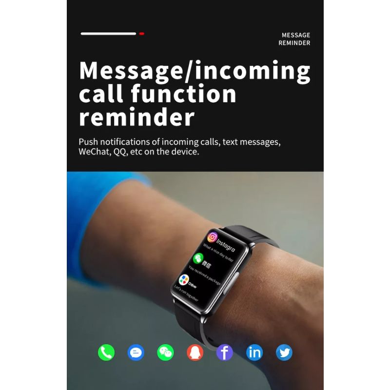 EP02 Smart Watch Glicemia Zucchero ECG HRV, Rilevamento Temperatura Cardio Smart Bracelet Band Fitness Tracker 1.57