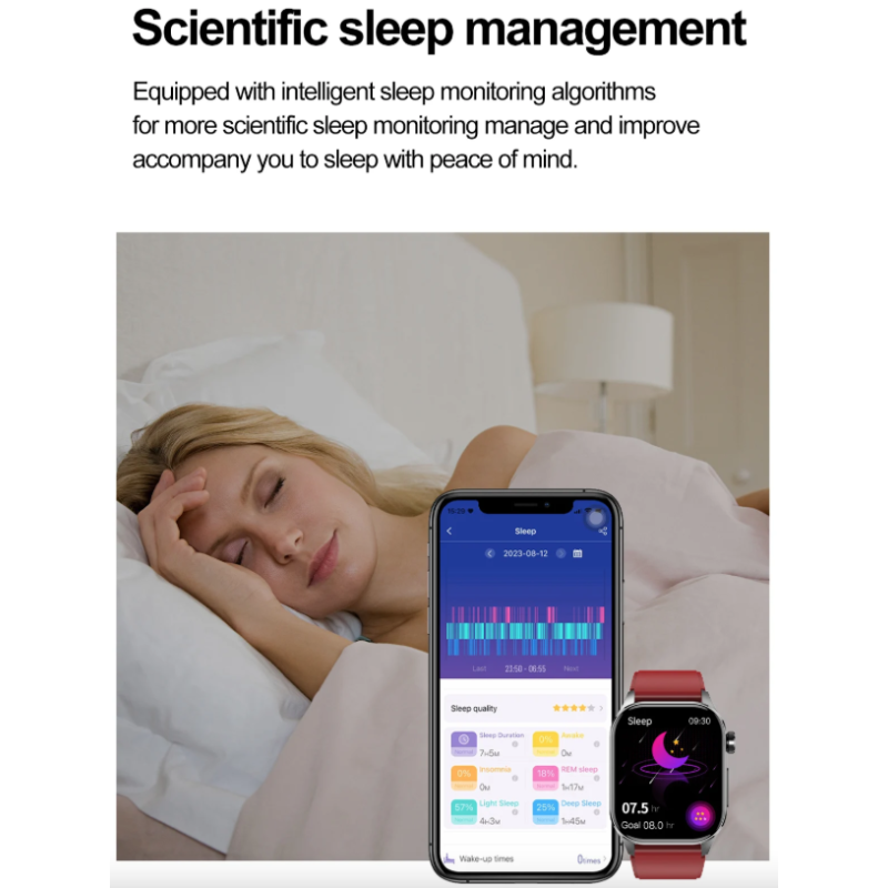 E580 Smartwatch glice mia ECG, pressione. Display 2.04
