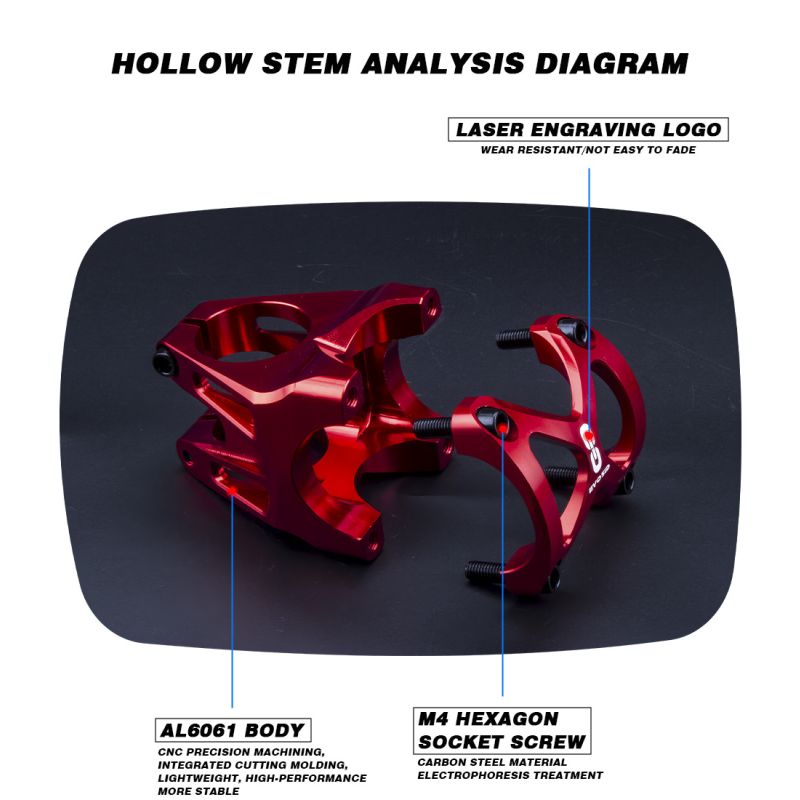 EVOSID Attacco Manubrio Mountain Bike 31.6mm Regolabile 40mm Lega di Alluminio Leggero Nero Rosso Titanio Design Robusto Comfort di Guida Accessori Ciclismo MTB