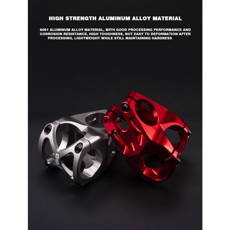 EVOSID Attacco Manubrio Mountain Bike 31.6mm Regolabile 40mm Lega di Alluminio Leggero Nero Rosso Titanio Design Robusto Comfort di Guida Accessori Ciclismo MTB