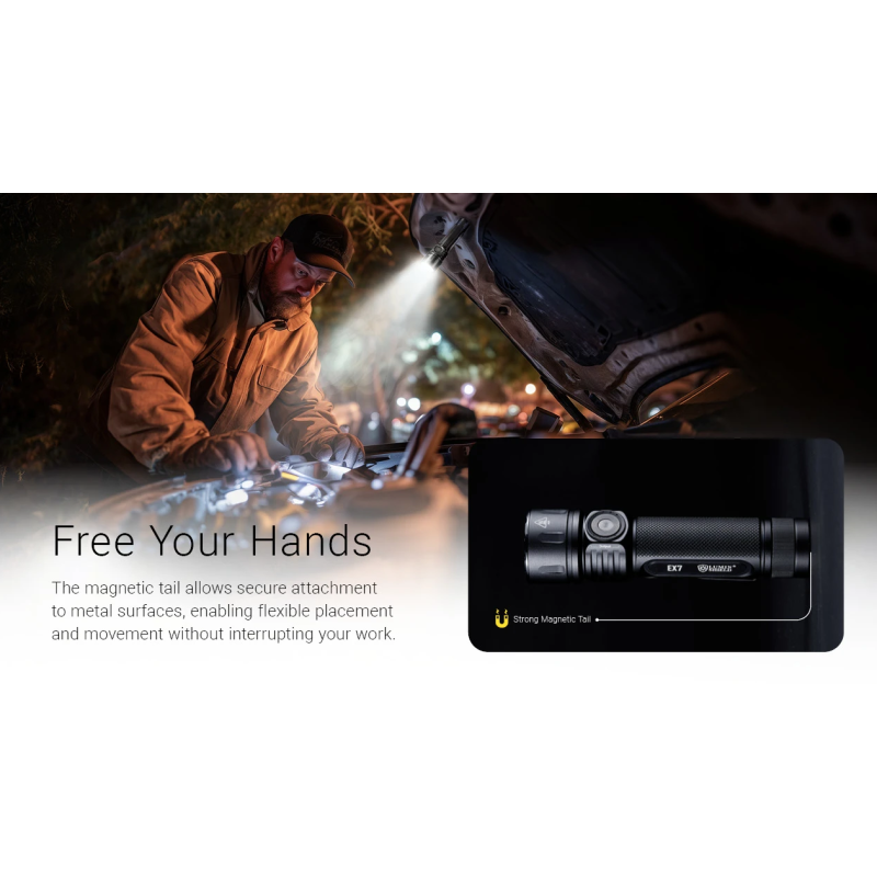 Nitecore EX7 Torcia LED 6000 Lumen USB-C Ricaricabile | Illuminazione Potente per Outdoor, Escursionismo.