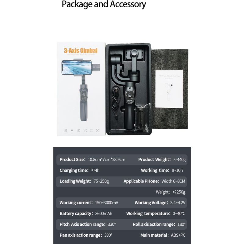 Scopri Stabilizzatore F10 Pro gimbal a 3 assi per fotografia mobile design intuitivo compatibilità smartphone Android e iPhone qualità video fluida per filmmaking e vlogging