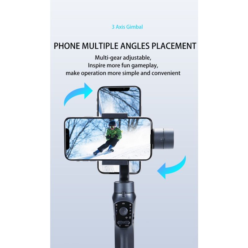 Scopri Stabilizzatore F10 Pro gimbal a 3 assi per fotografia mobile design intuitivo compatibilità smartphone Android e iPhone qualità video fluida per filmmaking e vlogging