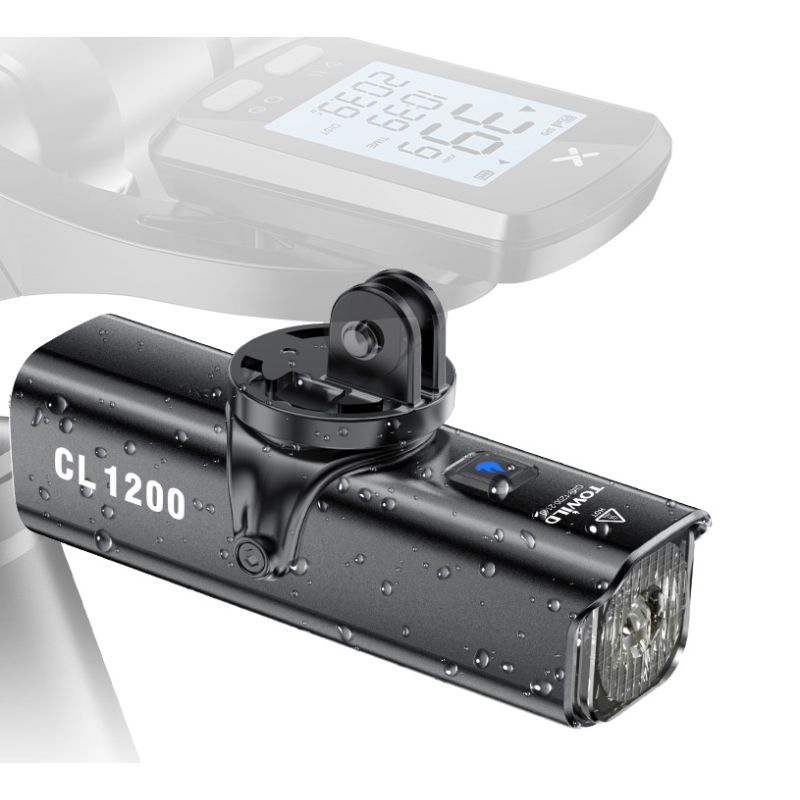 TOWILD CL1200 Lampada Frontale LED 1200LM Luce per Bici USB Ricaricabile Impermeabile con Batteria 21700 4000mAh per Ciclismo Notturno e Avventure Outdoor Visibilità e Sicurezza