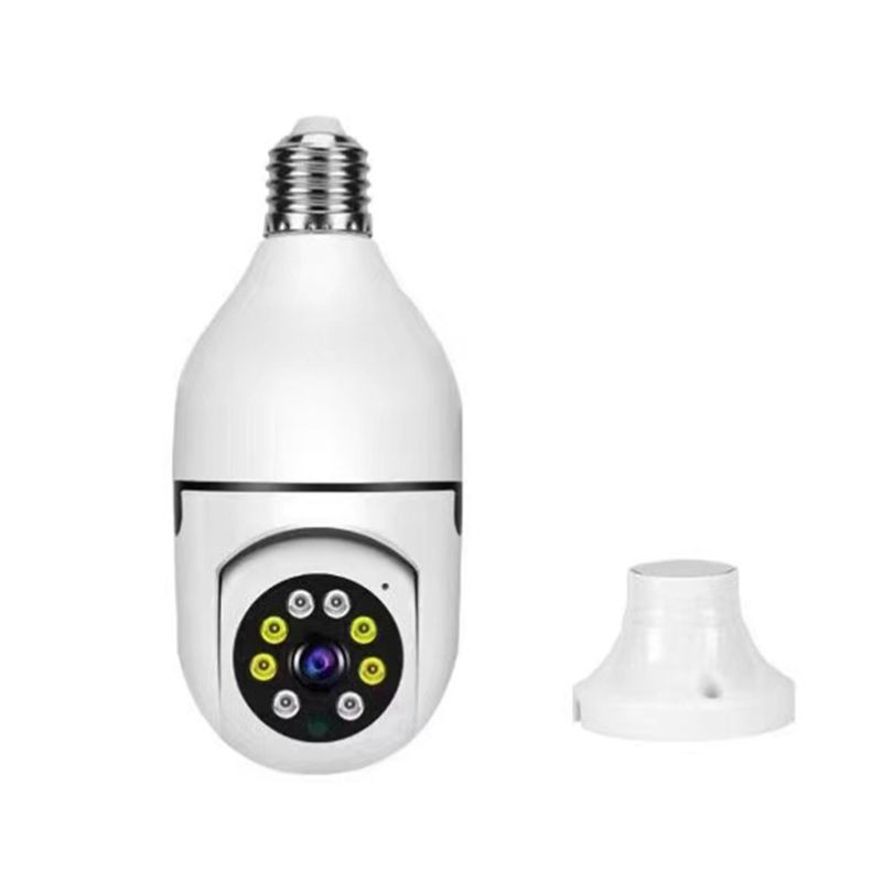 Lampadina Telecamera di Sorveglianza 5G Wifi E27 Visione Notturna Full Color Tracciamento Automatico Audio Bidirezionale Connessione Dual Band per Soluzione di Sicurezza Casa Intelligente