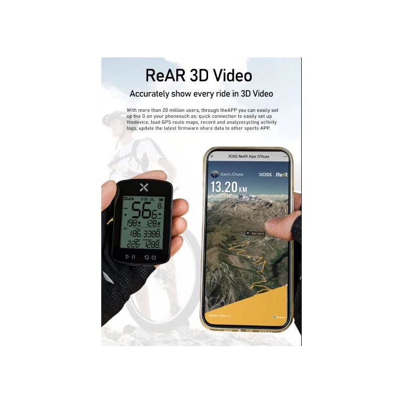 Scopri XOSS G+ G2 computer da bici con GPS tachimetro wireless visualizzazione personalizzata sincronizzazione STRAVA e batteria lunga durata per ciclismo avventura sport all'aperto