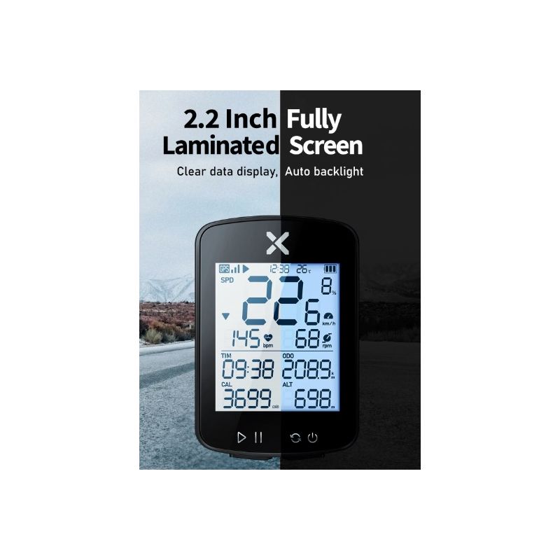 Scopri XOSS G+ G2 computer da bici con GPS tachimetro wireless visualizzazione personalizzata sincronizzazione STRAVA e batteria lunga durata per ciclismo avventura sport all'aperto