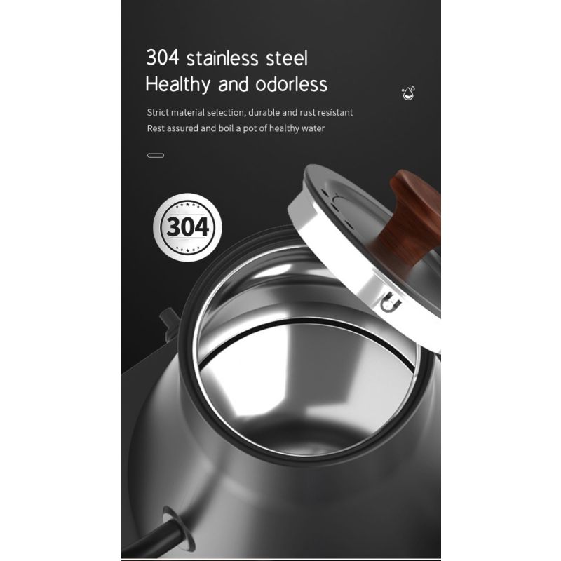 Bollitore elettrico a collo di cigno controllo della temperatura in tempo reale riscaldamento rapido 1200 watt versamento di precisione per tè e caffè design sicuro e prestazioni eccellenti