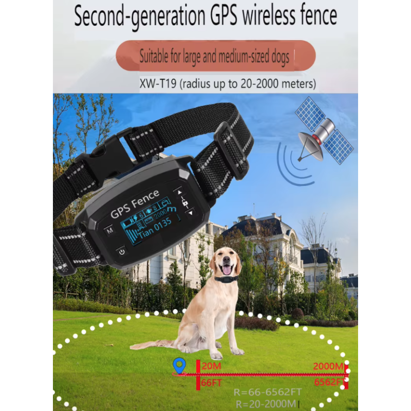 Sistema di Recinzione per Cani Senza Fili GPS Portatile con Collare GPS per Cani Installazione Facile Ampia Copertura fino a 2187 Iarde Sicurezza Animali Domestici Addestramento Avanzato