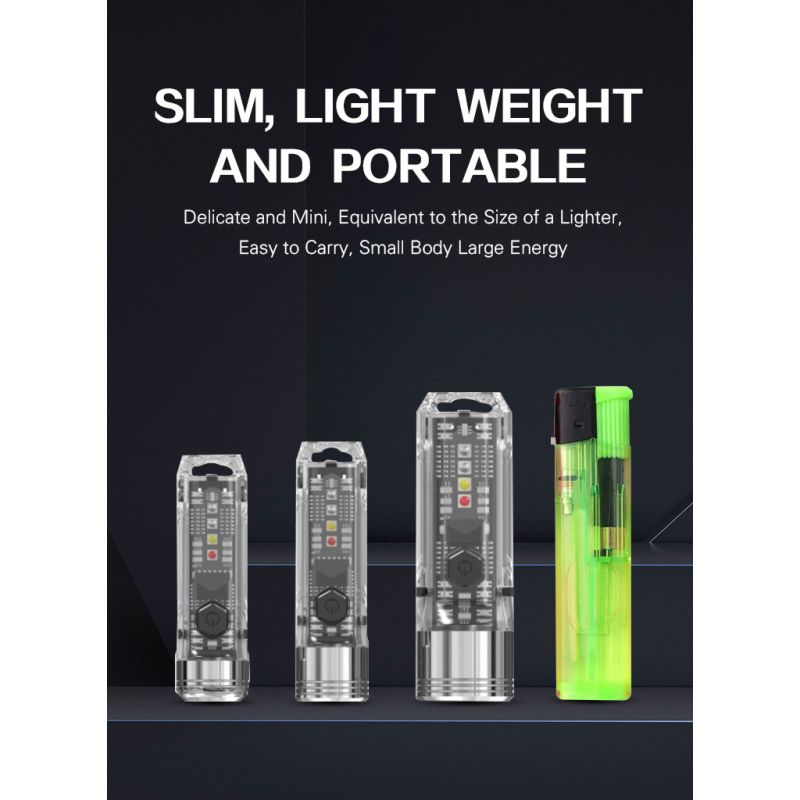 Scopri GT13 TIKI Mini Portachiavi Luce USB Ricaricabile 1000 Lumen Compatibile Illuminazione Portatile Leggero 62g Perfetto per Avventure Esterne e Uso Quotidiano con Luce UV