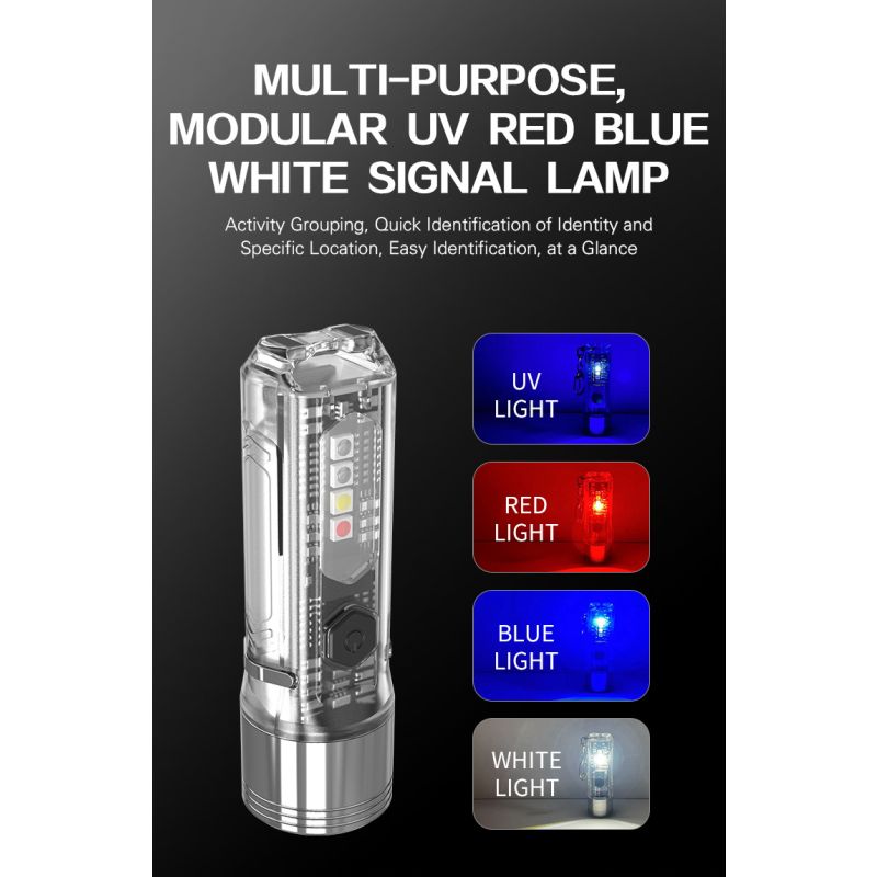 Scopri GT13 TIKI Mini Portachiavi Luce USB Ricaricabile 1000 Lumen Compatibile Illuminazione Portatile Leggero 62g Perfetto per Avventure Esterne e Uso Quotidiano con Luce UV