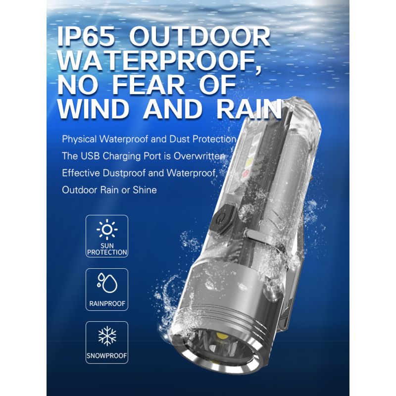 Scopri GT13 TIKI Mini Portachiavi Luce USB Ricaricabile 1000 Lumen Compatibile Illuminazione Portatile Leggero 62g Perfetto per Avventure Esterne e Uso Quotidiano con Luce UV