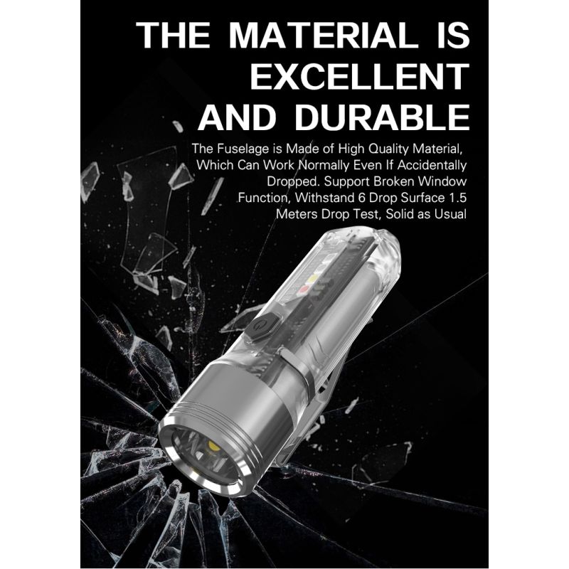 Scopri GT13 TIKI Mini Portachiavi Luce USB Ricaricabile 1000 Lumen Compatibile Illuminazione Portatile Leggero 62g Perfetto per Avventure Esterne e Uso Quotidiano con Luce UV